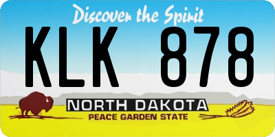 ND license plate KLK878