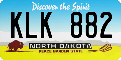 ND license plate KLK882