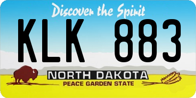 ND license plate KLK883