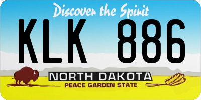 ND license plate KLK886