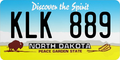 ND license plate KLK889