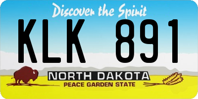 ND license plate KLK891