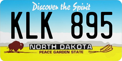 ND license plate KLK895