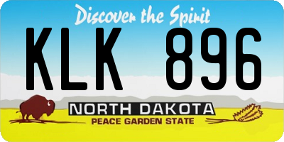ND license plate KLK896