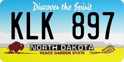 ND license plate KLK897