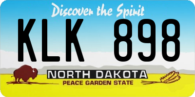 ND license plate KLK898