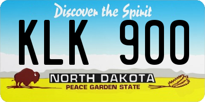 ND license plate KLK900