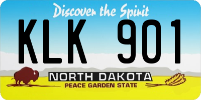 ND license plate KLK901