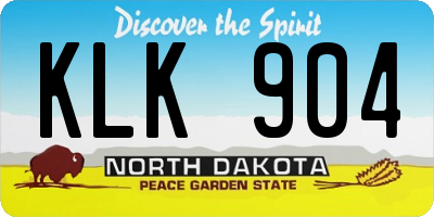 ND license plate KLK904