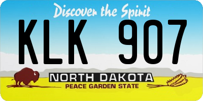 ND license plate KLK907
