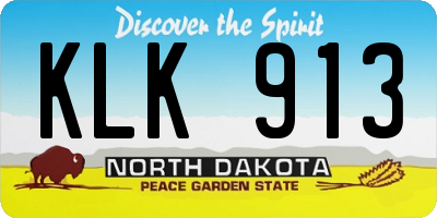 ND license plate KLK913