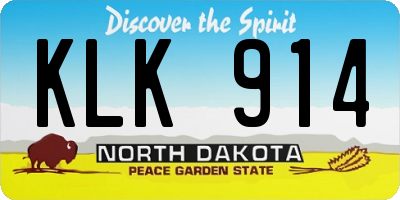 ND license plate KLK914