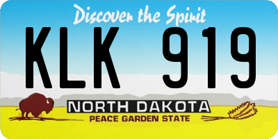 ND license plate KLK919