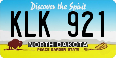 ND license plate KLK921