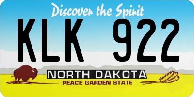 ND license plate KLK922