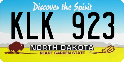 ND license plate KLK923