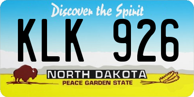 ND license plate KLK926