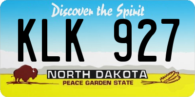 ND license plate KLK927