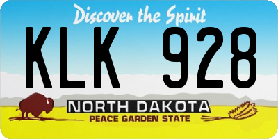 ND license plate KLK928