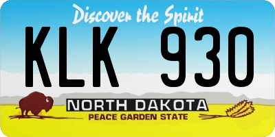ND license plate KLK930