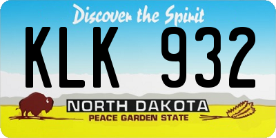 ND license plate KLK932