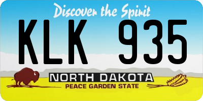 ND license plate KLK935