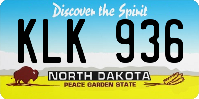 ND license plate KLK936