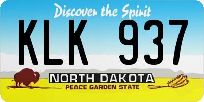 ND license plate KLK937
