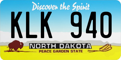 ND license plate KLK940
