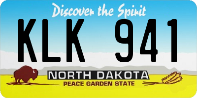 ND license plate KLK941
