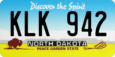 ND license plate KLK942