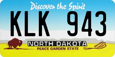 ND license plate KLK943