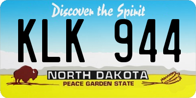 ND license plate KLK944
