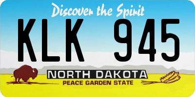 ND license plate KLK945