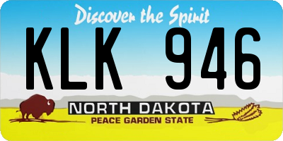 ND license plate KLK946