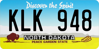 ND license plate KLK948