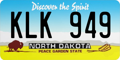 ND license plate KLK949