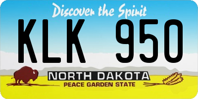ND license plate KLK950