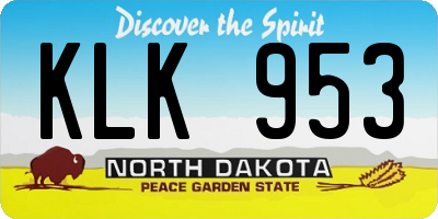 ND license plate KLK953