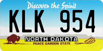 ND license plate KLK954