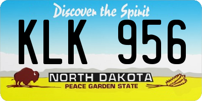 ND license plate KLK956