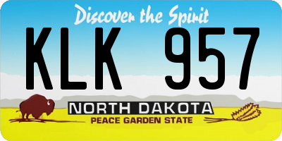 ND license plate KLK957