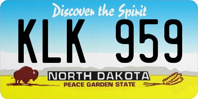 ND license plate KLK959
