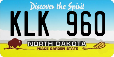 ND license plate KLK960