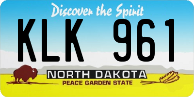 ND license plate KLK961