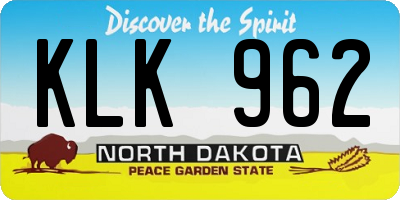 ND license plate KLK962
