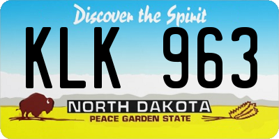 ND license plate KLK963