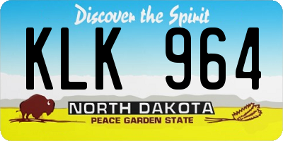 ND license plate KLK964