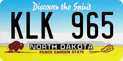 ND license plate KLK965