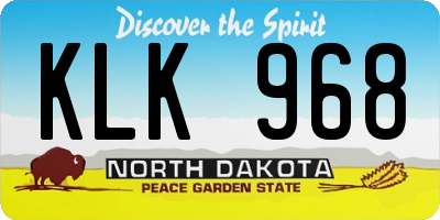 ND license plate KLK968